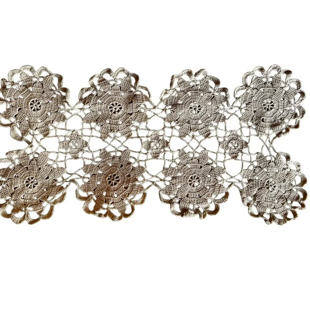 Beige Crochet Doily 14.5
